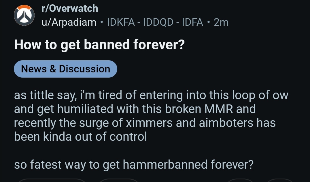 guardhog's tweet photo. Overwatch players will do anything but uninstalling the game https://t.co/nwoCPNEopn