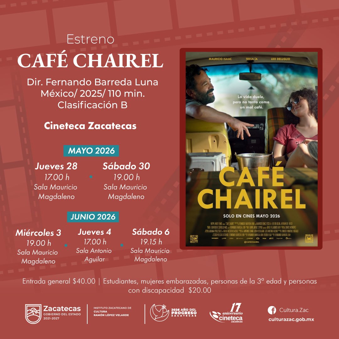 CinetecaZac's tweet photo. Disfruta de nuestra programación del 26 de mayo al 12 de junio de 2026. 
Programa completo. 👇👇

https://t.co/JowCHPd2ZI https://t.co/r3Laz0Wx4k