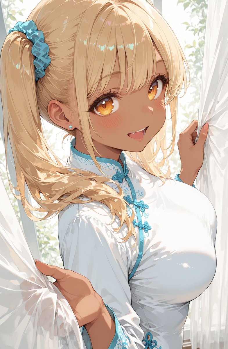 RT @LunaLunano: おはチャイナ♪
朝だよ~はやく起きて💕
SFW anime-style illustration