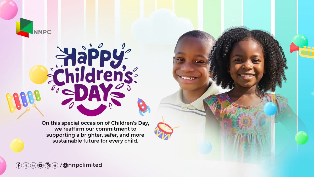 Opetuyii's tweet photo. Happy Children’s Day!

On this special occasion of Children’s Day, we reaffirm our commitment to supporting a brighter, safer, and more sustainable future for every child.

#HappyChildrensDay
#EnergyForToday 
#EnergyForTomorrow https://t.co/ykcgPcaJpY