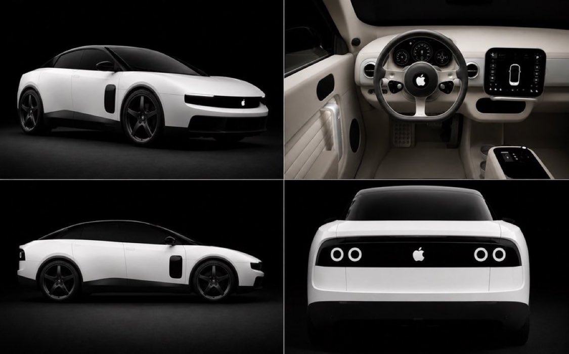 hubriskets's tweet photo. @PaulSkallas May be better to see this as refinement culture, specifically the car Jony Ives wanted to design for Apple ten years ago. The minimalist mid 2010s design language makes a lot more sense if you imagine it white on black with the badges swapped. Life becoming smartphone https://t.co/lQrTp0t3cv