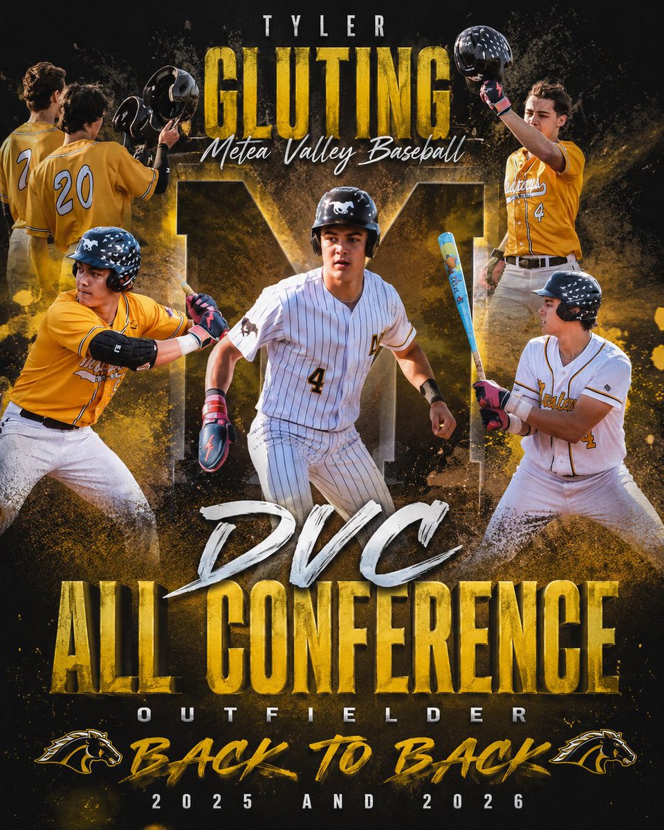 MeteaBaseball's tweet photo. Congrats to Junior Outfielder @tyler_gluting on being named All-Conference in back to back seasons as an Outfielder! Tyler was tied for the lead league in home runs https://t.co/NFEYp8ZFQG