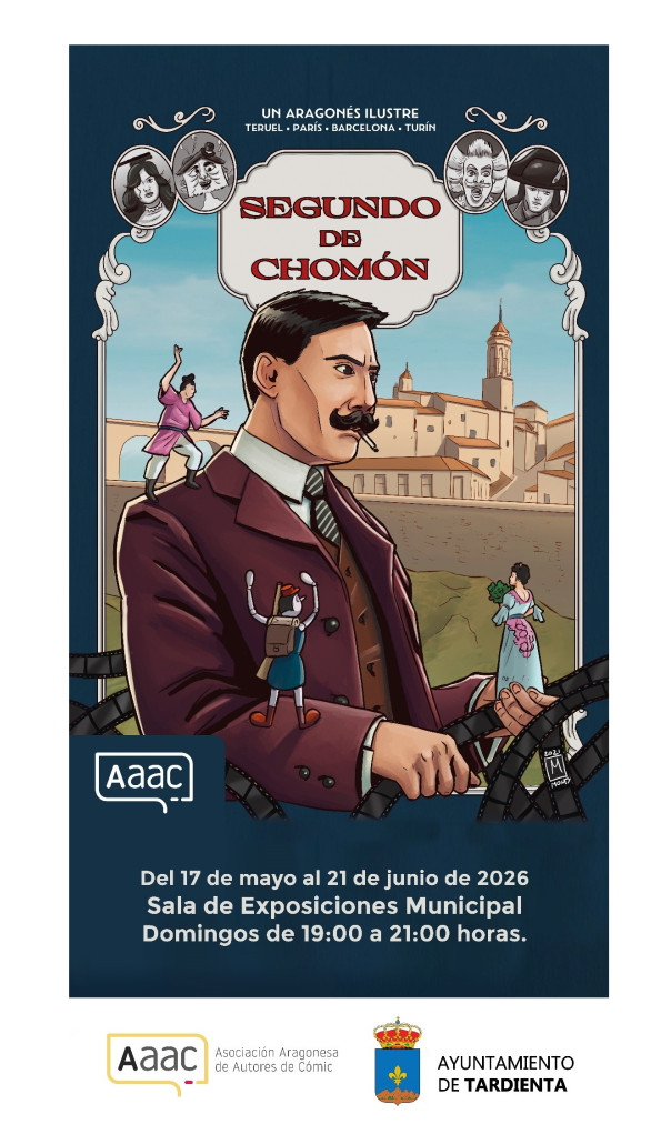 AAAComic's tweet photo. Exposición en Tardienta de nuestros socios sobre 'Segundo de Chomón: Un aragonés ilustre' . Del 17 de mayo al 21 de junio. https://t.co/RyOs7IzrTd