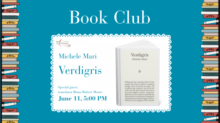 BrianRobMoore's tweet photo. Gothic slug summer returns, this time at the Italian Cultural Institute of New York. 
If you've read or have been looking for an excuse to read Michele Mari's Verdigris, join us for the book club discussion on June 11 (free and open to all). To RSVP:
https://t.co/0O4dGC0Sa4 https://t.co/DAbYfjgbtb