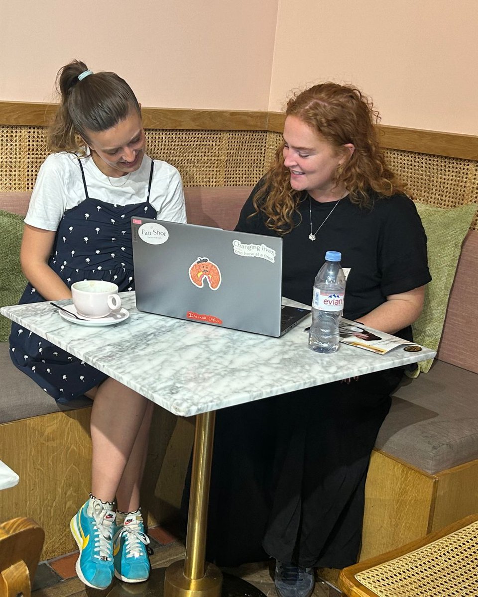 AoDisability's tweet photo. Today we visited @fairshotcafe with Piper for our monthly partnership meeting to review progress and support for Disabled employees. 

We’re proud to partner with Fair Shot to help people grow in confidence, independence and thrive in inclusive workplaces. 💜💛 

#InWorkSupport https://t.co/1uZCWrFwgR