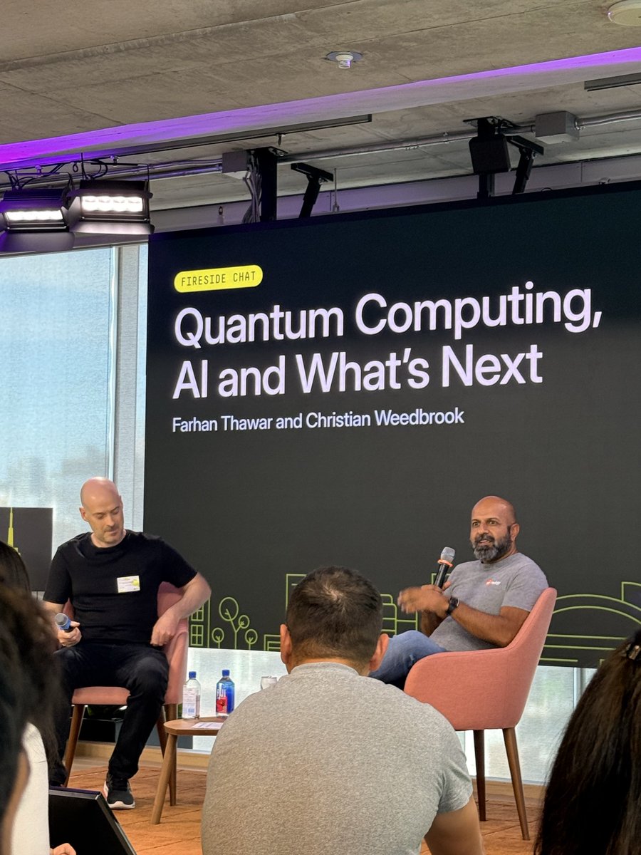 raywalia's tweet photo. Day 2 at Toronto Tech Week. Talks spanning quantum computing with Christian Weedbrook  from @XanaduAI and @fnthawar @Shopify,  longevity with some of Canada’s leading experts, and an epic discussion on data centers and energy with @omaikasei. https://t.co/ehpNBAm6gZ
