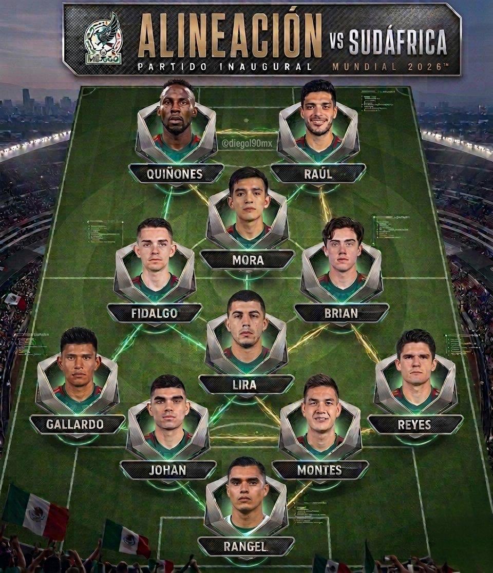jbvalder's tweet photo. El ⚽️ rodará el próximo 11 de Junio.
Esta es la alineación que yo pondría para enfrentar ese día a Sudáfrica.
Están de acuerdo amigos futboleros?
#SeleccionMexico 
#PeponeProductions🎙️🇲🇽 https://t.co/IoZKx0nMGu