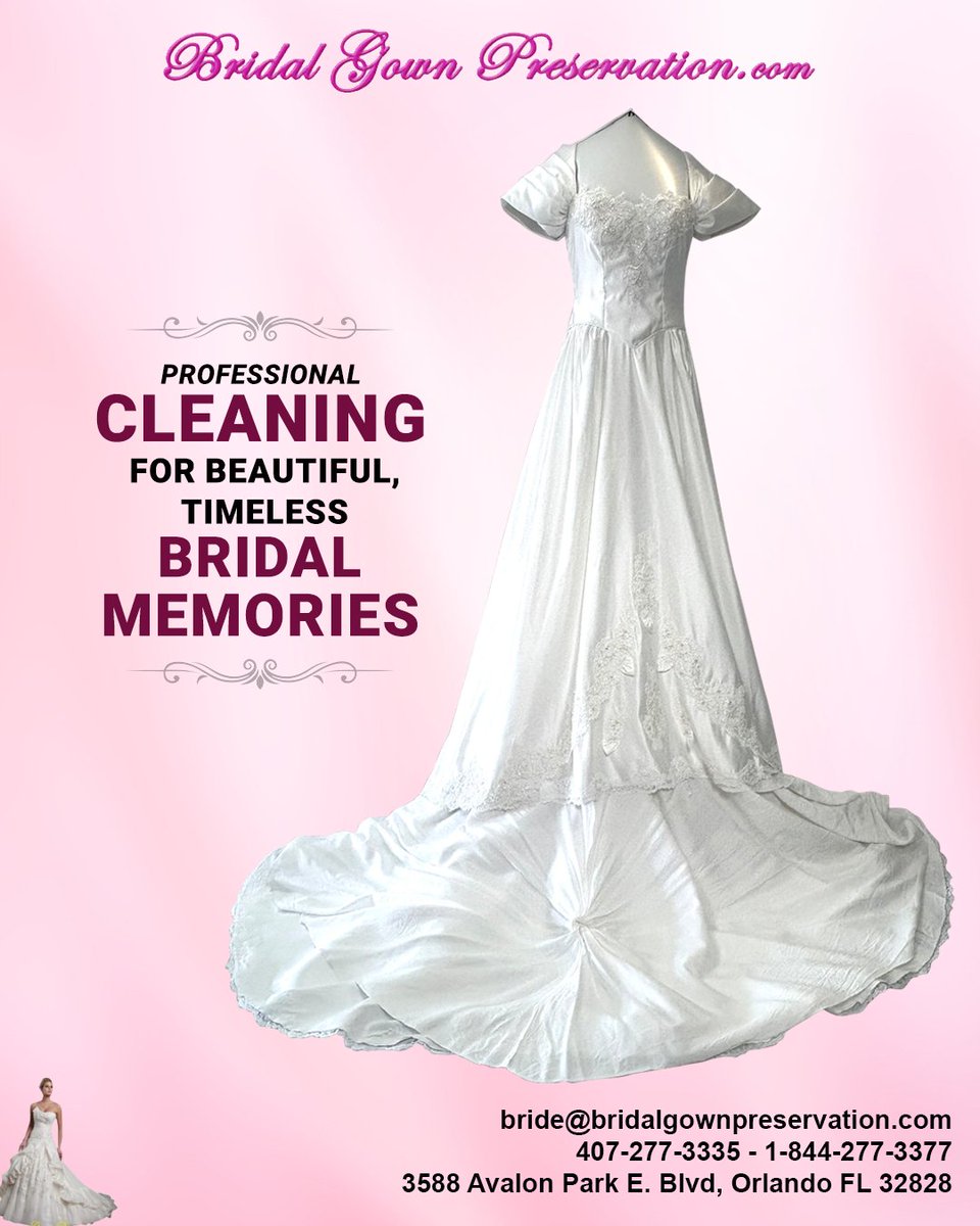 bridalgownpres's tweet photo. Bringing history back to life. Witness the transformation of this heirloom gown.

 After a gentle, targeted cleaning treatment, this stunning silhouette is completely refreshed, brightened, and free of harmful contaminants. https://t.co/9z9na9Y8Ub
