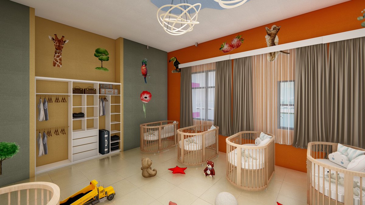 _the_felicia__'s tweet photo. A Daycare interior design with bed spaces for 10 children. This design explores the balance between functionality and emotional comfort. It's a home for imagination to grow.
#InteriorArchitecture
#CrecheDesign
#CrecheDevelopment https://t.co/hK8xLi3nR1