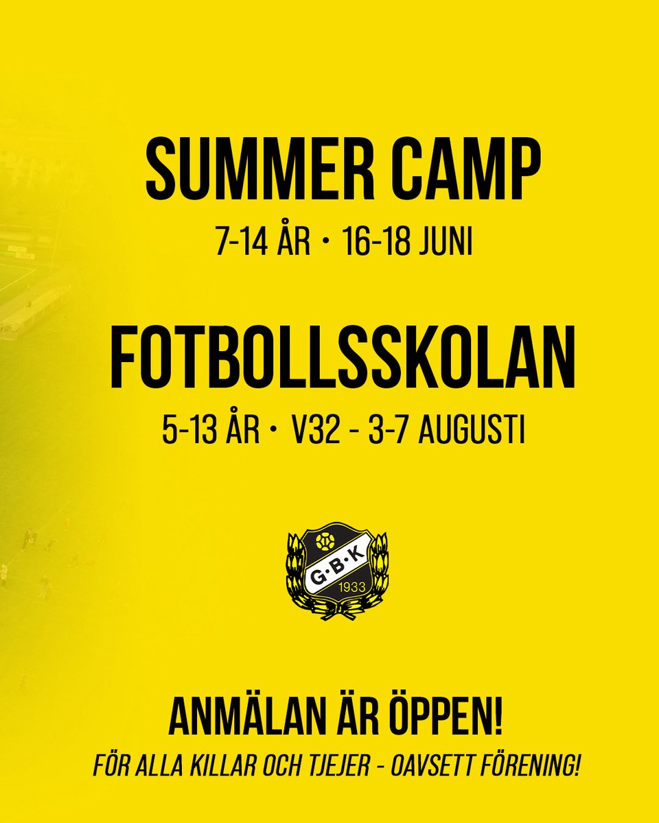gerdskensbk1933's tweet photo. I sommar anordnar vi både ett Summer Camp och i vanlig ordning även vår fotbollsskola! 

Killar och tjejer från alla föreningar är välkomna och anmälan hittar du här👇
🔗 https://t.co/6B6XsrCVJZ https://t.co/yxr63FVqxP