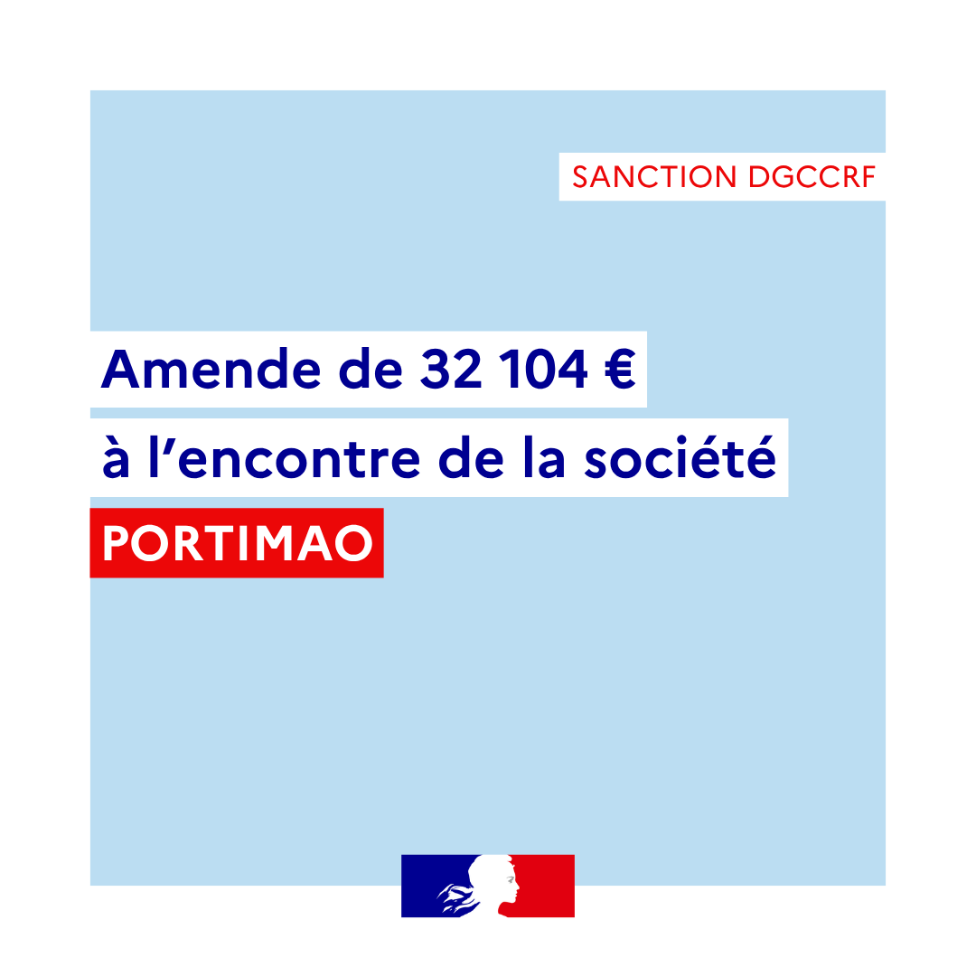 dgccrf's tweet photo. ⚠️ Une amende de 32.104€ est prononcée par la DDPP94 à l'encontre de la société PORTIMAO pour manquements aux dispositions en matière de démarchage téléphonique constatés par les agents CCRF à la suite de plusieurs signalements sur SignalConso
👇
https://t.co/NjBgVTijZX https://t.co/epwsq3gKGq