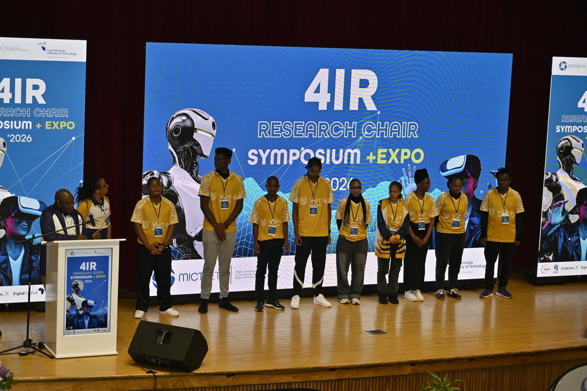 CPUT's tweet photo. Mr Matoti Madibana, CEO of the MICT SETA, introduced the six flagship systems, highlighting that these innovative solutions were developed by students under the guidance and mentorship of research chairs. He emphasised the importance of empowering students to become active contributors to South Africa’s digital transformation journey.

Prof Zuma from Vaal University of Technology was then invited to the stage to showcase the E-Recruitment System developed in collaboration with VUT students. The system reflected a shared vision of transforming the higher education sector by equipping students to create impactful digital solutions that address institutional and broader societal challenges.

#CPUT #Innovation #Future