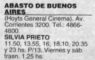 eldeibik's tweet photo. En Capital, solo se estrenó en el Abasto, pero con seis funciones diarias y trasnoche a la 1.25 los viernes y sábado. En esta ciudad se podía ver una película un sábado a la una y media de la matina, la puta madre. https://t.co/AWdvYg2L30