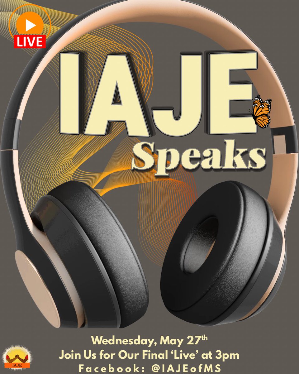 IAJEofMS's tweet photo. "IAJE Speaks" is coming back again for another critical conversation. 
🗓️Wednesday, May 27, 2026 
📍Facebook Live on IAJE’s Page 
⏱️ 3-4 PM https://t.co/FMPUrTseK4