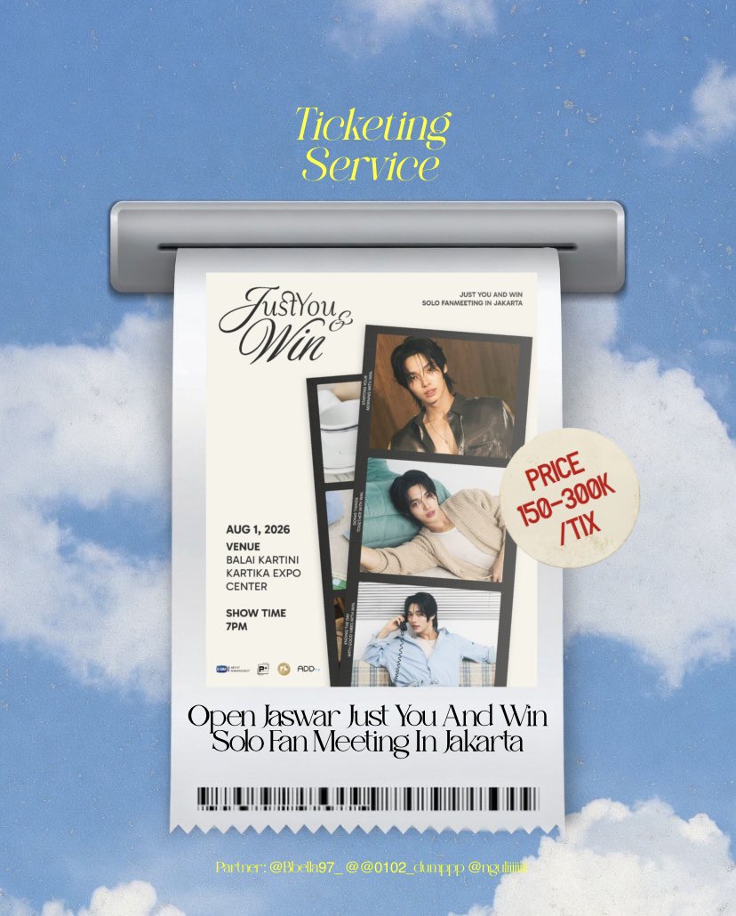 war_pretty's tweet photo. 🫐OPEN  JASWAR - JUST YOU AND WIN FAN MEETING IN JAKARTA!🍒

⚽️FEE START 150K-300K/tix - (Fee after secured).
🪄BOOK SLOT DP 50K/ (full refund jika tidak secured).
🥃LIMITID SLOT!!

🎭Data pribadi cust &amp; Selfpayment💸

📬DM FOR MORE DETAILS🌟
T. Win ina jkt asia fanmeet https://t.co/X6bB0hnjS8