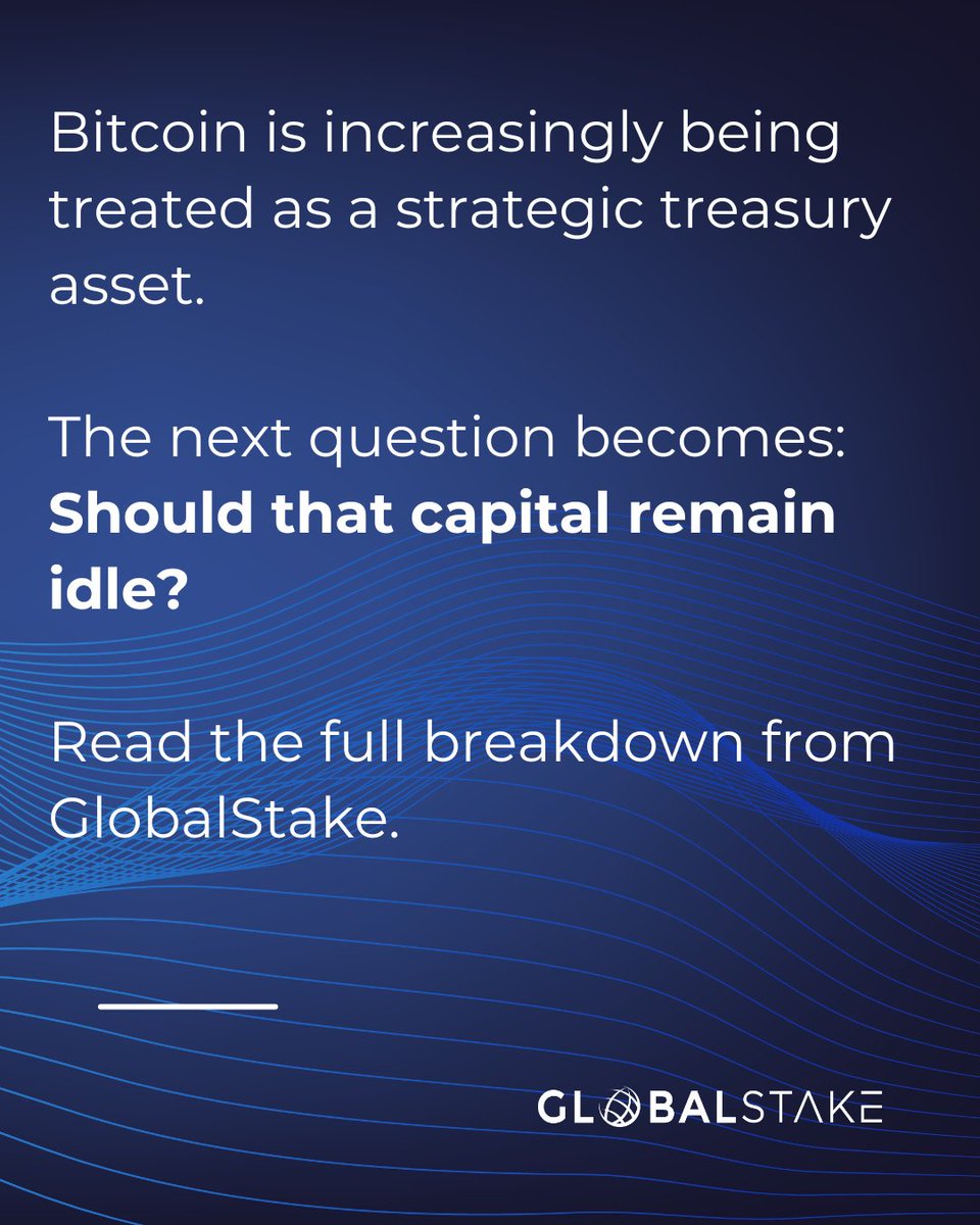 GlobalStake's tweet photo. Bitcoin yield is back. But institutions are approaching it very differently this cycle.

The focus is shifting toward:
collateralized structures
operational maturity
infrastructure-grade risk management

A few thoughts on where institutional BTC yield is heading: https://t.co/AgeqbrvB4G