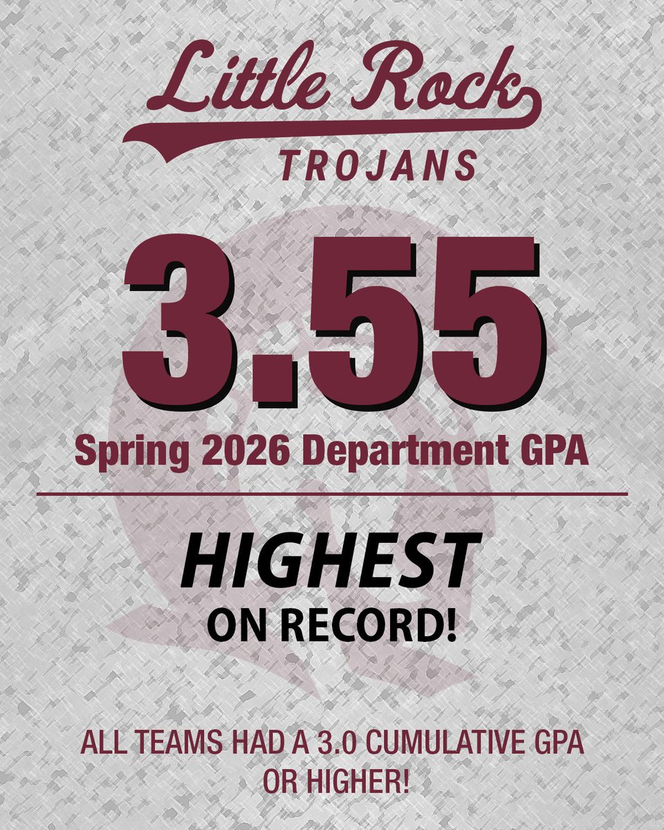LRTrojans's tweet photo. A great semester for Trojan Athletics! Our student-athletes once again showed how impactful they can be both in competition and in the classroom.

Proud of all of our student-athletes and everything they accomplished this semester. Go Trojans!

#LittleRocksTeam https://t.co/Zvy2hhOK2a