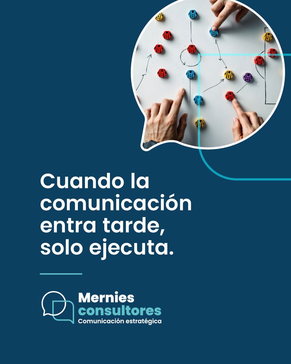 MerniesConsult's tweet photo. Cada decisión estratégica comunica algo. Incluso cuando no se dice nada.
La comunicación que entra tarde solo ejecuta. La que entra desde el inicio ayuda a pensar, anticipar y decidir mejor.
No es un paso final. Es parte del proceso.

#ComunicaciónEstratégica #MerniesConsultores https://t.co/YLOQmIvUuj