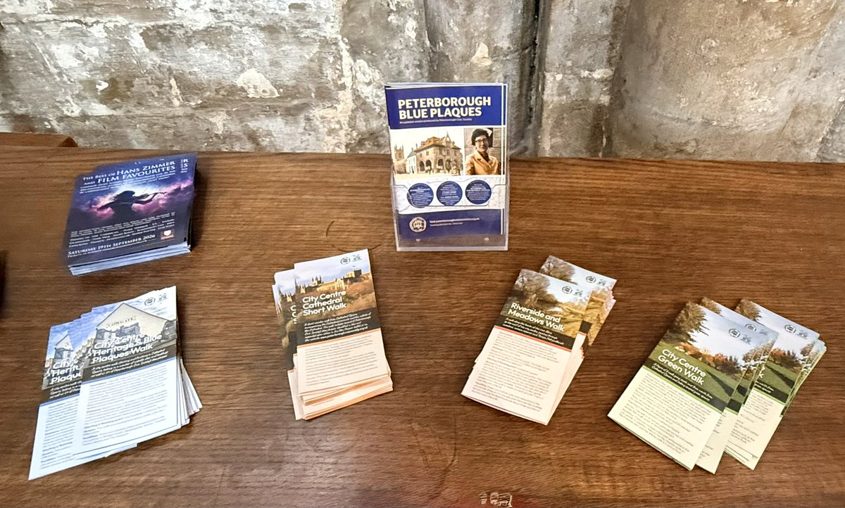 PeterboroughCS's tweet photo. Many thanks to Peterborough Cathedral, especially Linda Dowell, who always efficiently and meticulously put out the Civic Society’s leaflets and make sure that they are regularly available and topped up 👏 @pborocathedral https://t.co/ITDMFDJWxP