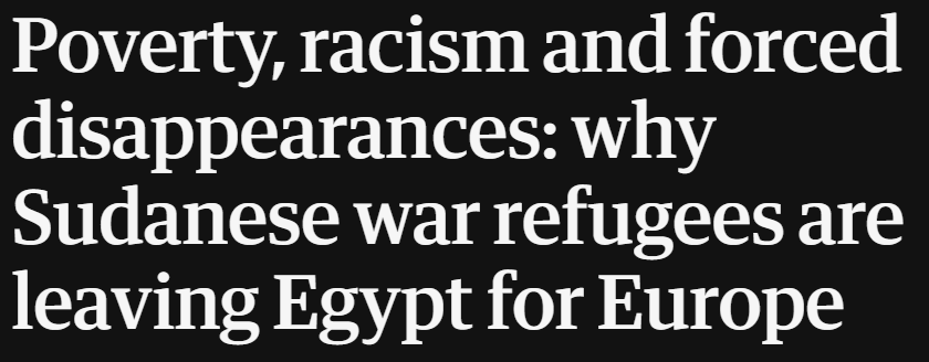 ClaFrancavilla's tweet photo. 1.3M people fled #Sudan's conflict for #Egypt, but they're treated so poorly there that they see fleeing to Europe as their only option

Meanwhile Europe is whitewashing Egypt's abuses, and is doing nothing to address the #UAE's role in Sudan atrocities

👉🏽https://t.co/XMCGt2os0D https://t.co/oVS5jybx42