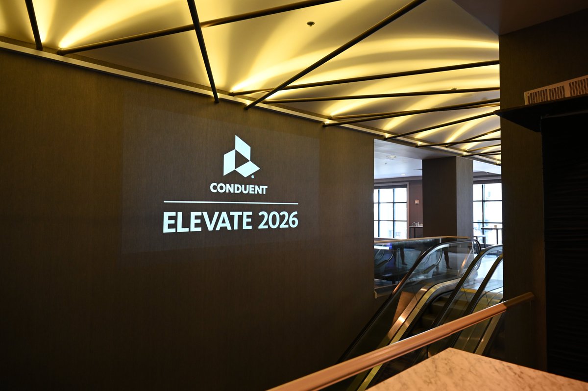 Conduent's tweet photo. We’ve kicked off #ELEVATE2026 with our welcome reception, co-sponsored by @Google. We’re gathering Sr. leaders for meaningful connections (and some fun) as we set the stage for an immersive experience focused on enterprise innovation and transformation in #BusinessProcessServices https://t.co/EwxWIZSnXR