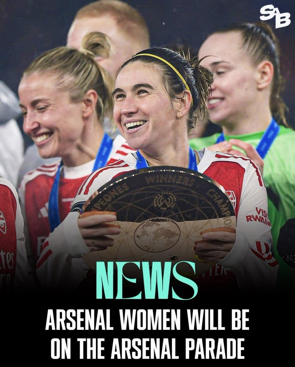 CarolRadull's tweet photo. Arsenal Women will also be part of the trophy parade, bringing along their Champions Cup trophy.

This celebration will hit different. https://t.co/wN9qQAGhF0