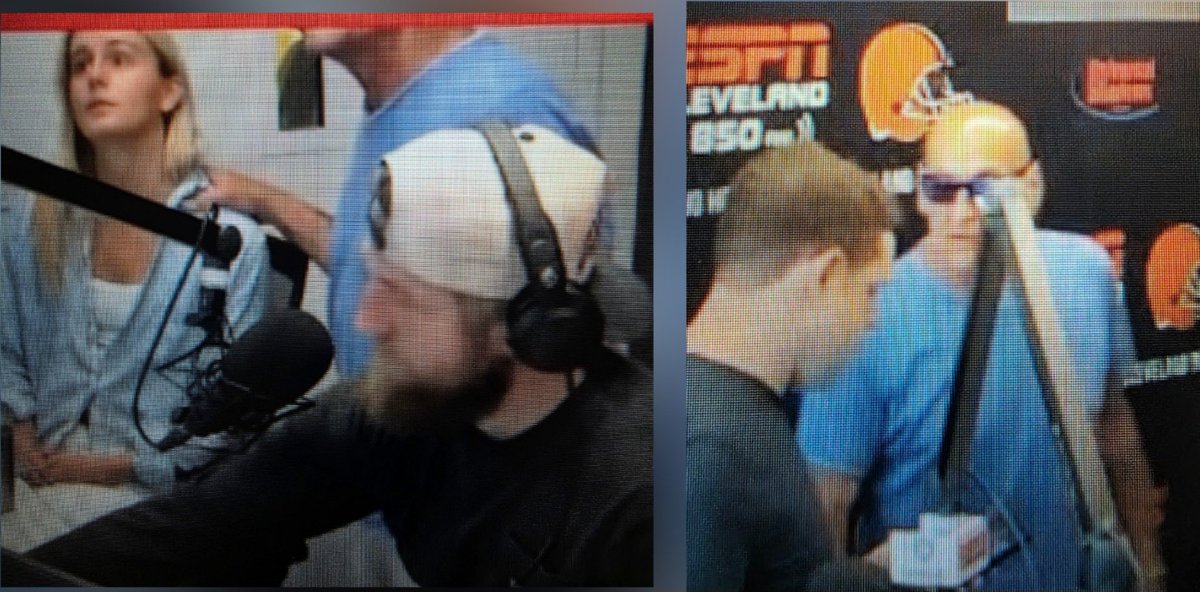 HammerSucks's tweet photo. @t0mmy0ls0n @ESPNRadio @JJCoop25 @craigkarmazin @TheOGPAW @egoldie80 @RJ_TMC is @TheRealTRizzo s creepy Uncle Frank still prowling the @ESPNCleveland studio assaulting female interns like the one pictured who seems to be fearful of her life as @HammerNation19 looks the other way https://t.co/bDxCwSfQPw