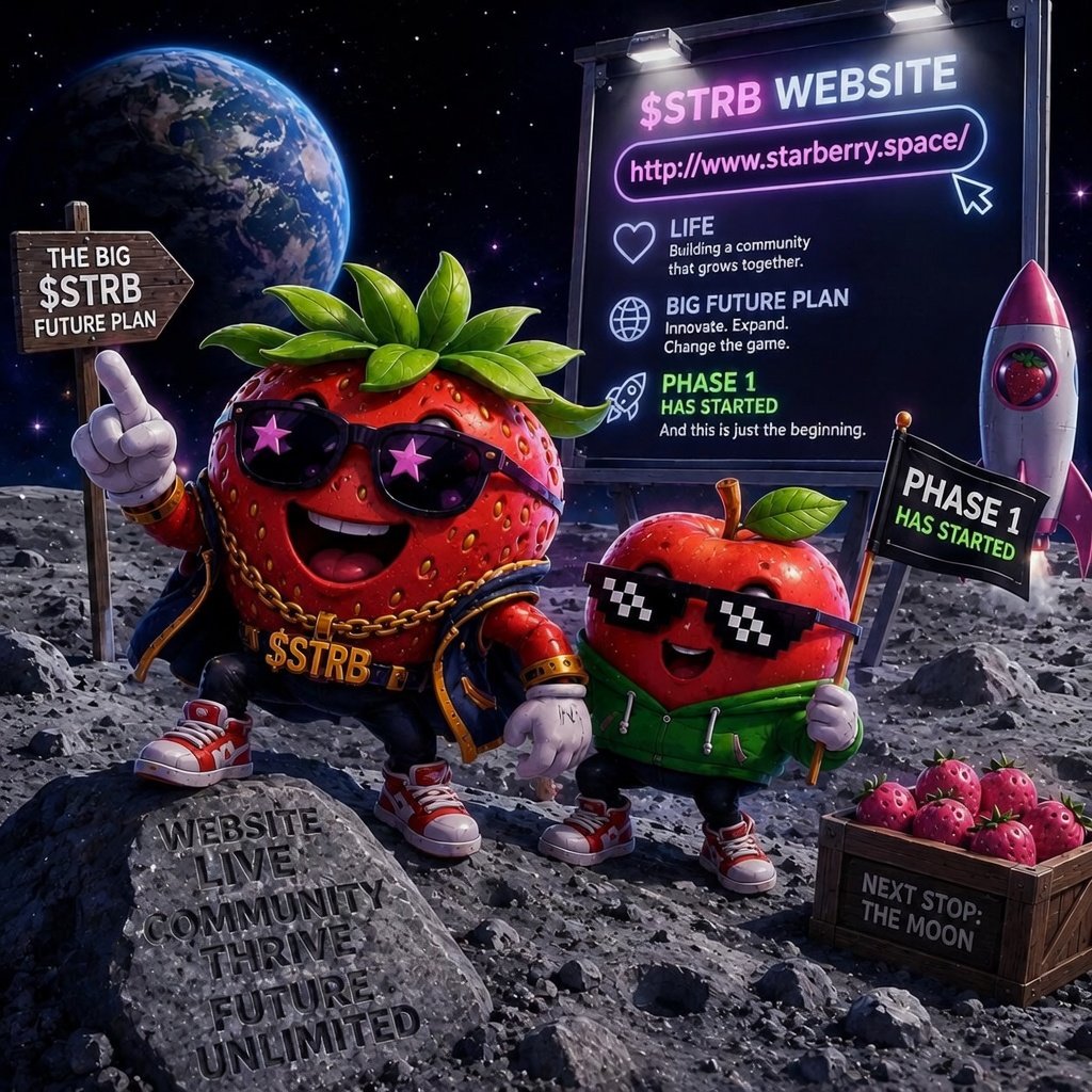 banjer_offical's tweet photo. 🚀 PHASE 1 JUST LAUNCHED 🌕

From the Moon to the stars… $STRB is building something legendary.
Meet the crew. Join the movement.

https://t.co/3CK6NmMom8

#Starberry #STRB #Phase1 #ToTheMoon #Crypto #Memecoin #Solana #Web3 #Altcoin #Moonshot https://t.co/vJerqOn755