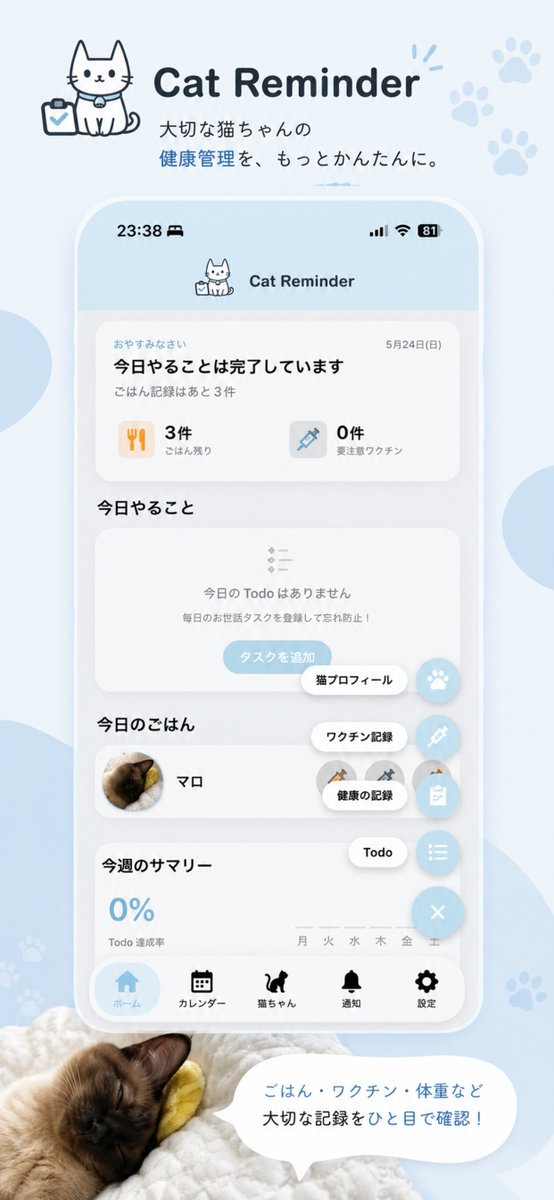 CatReminder's tweet photo. 今回のリリースからストアの画像をナウい感じにしてみました！

#CatReminder https://t.co/OuOFZc72sz