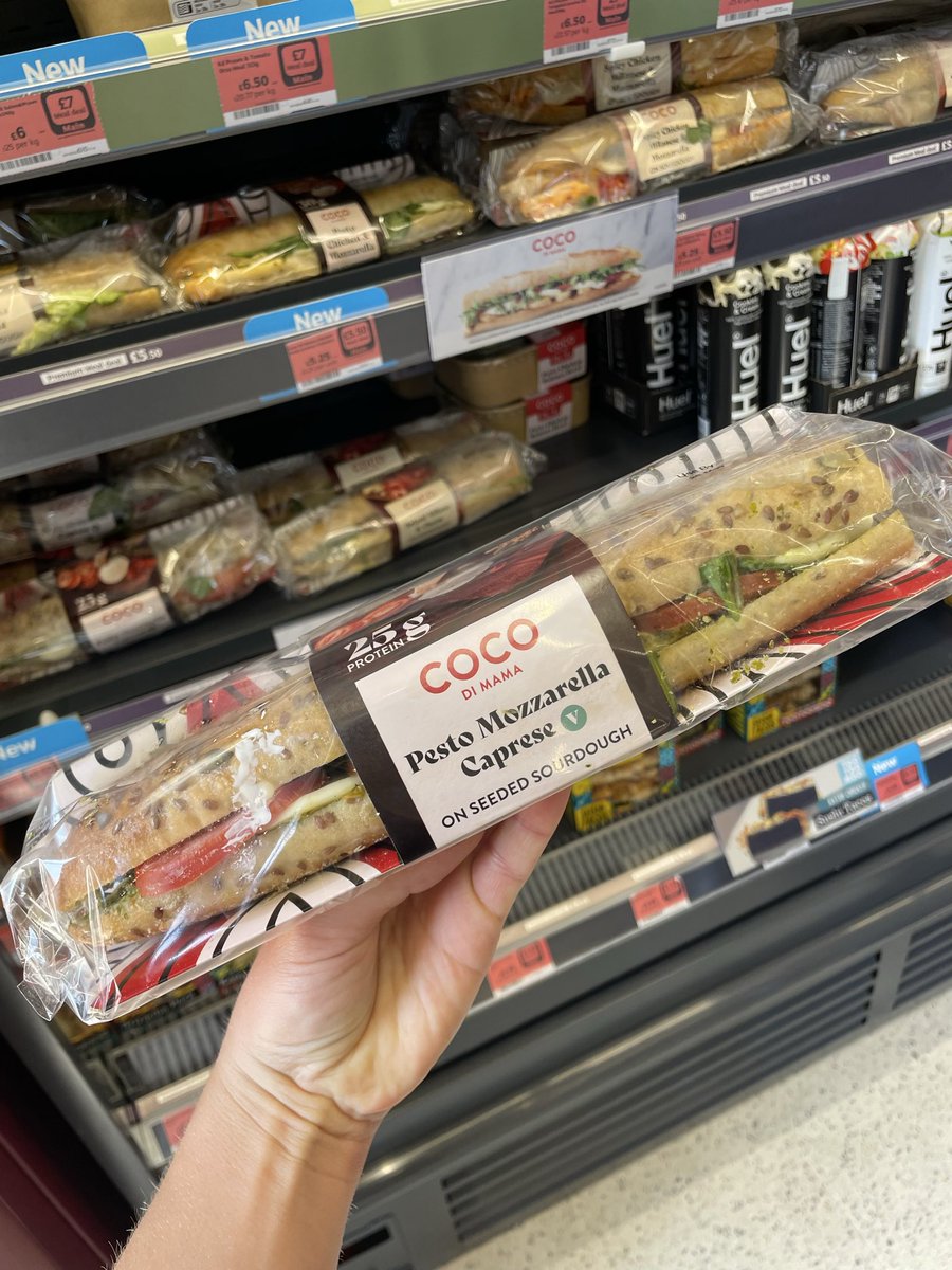 GreatBritFoods's tweet photo. New Pesto Mozzarella Caprese Sourdough Sandwich from Sainsbury’s! https://t.co/LLmvAqBl4J