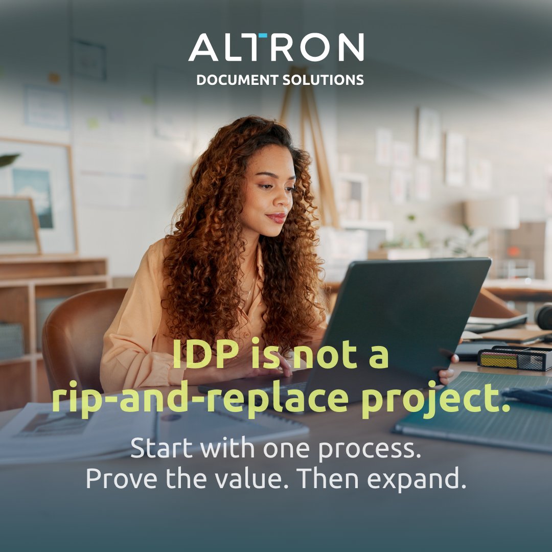 Altron_DS's tweet photo. The most successful IDP implementations don't start with a company-wide rollout.

Click the link below to read the full guide.
https://t.co/UozI67nsRo

Burger Lourens — Lead: Business Innovation Technology, Altron Document Solutions https://t.co/iXTV3VuPuK