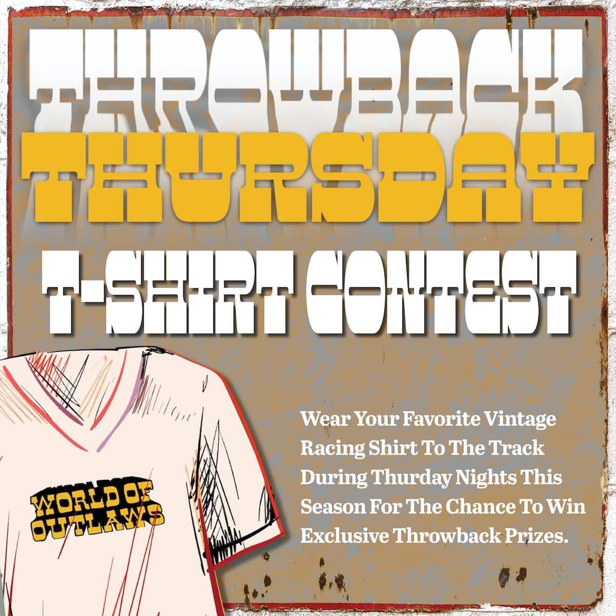 WoOLateModels's tweet photo. Thursday race nights mean Throwback Thursday 🤠

Stop by the Be an Outlaw booth in your favorite old-school racing shirt tomorrow at @wcsohio for a chance to win prizes! https://t.co/XO22vqkdgN