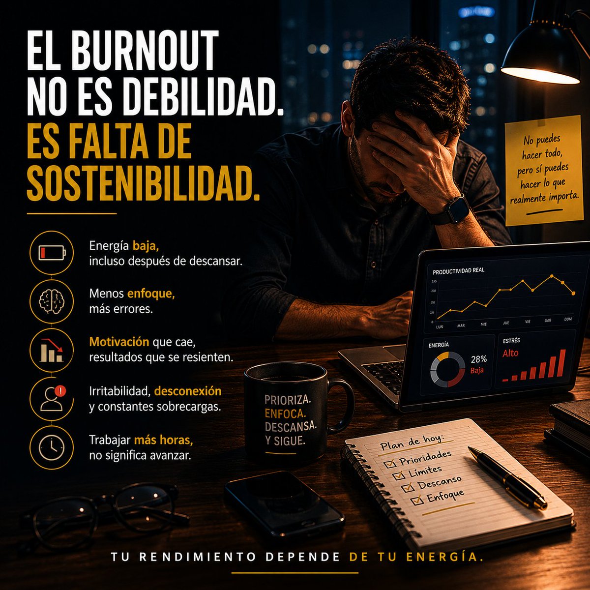 DerbyGomezB's tweet photo. La productividad sin sostenibilidad termina en burnout. https://t.co/SNrbmfE0X4