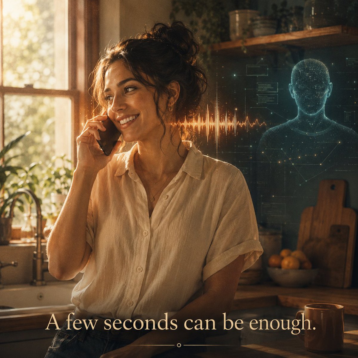 SyntellectAi's tweet photo. 🚨🗣️ AI voice cloning scams are becoming more personal.

A scammer may only need a few seconds of your voice — from a public video, voicemail, or even a "hello?" on a strange call.

Then they use it on someone who trusts you. 1/7 https://t.co/5tfyaCSRjT