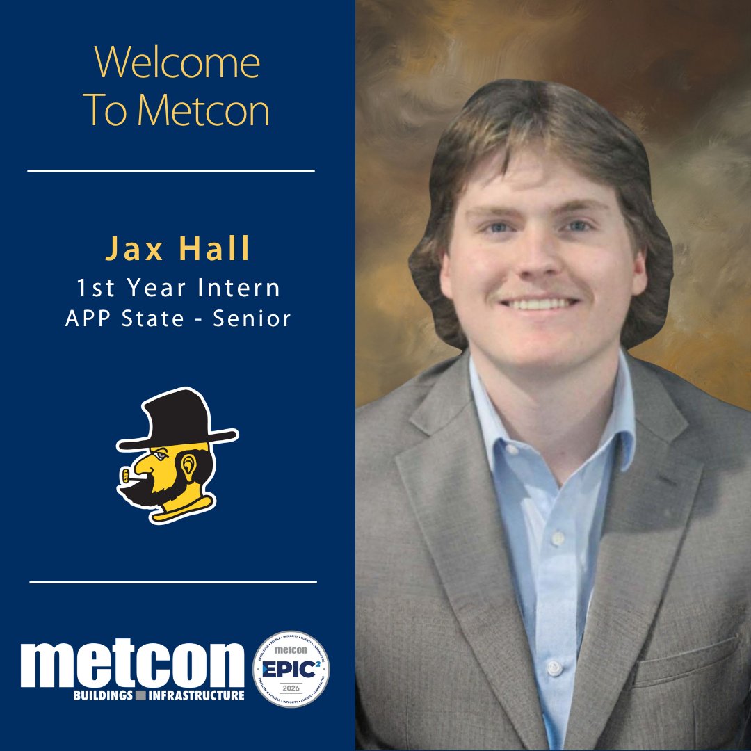 MetconConstruct's tweet photo. Jax is a senior Construction Management student at Appalachian State University with hands-on experience in commercial healthcare construction. 

#MetconInterns #InternshipProgram #FutureLeaders #HandsOnLearning #ConstructionLife https://t.co/tGAIdukfa8