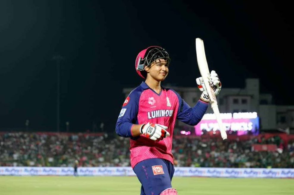 itsanji's tweet photo. Boy you are out this world. 
#IPL2026 #SRHvsRR #Vaibhav #Playoffs https://t.co/QwGZOGcDHh