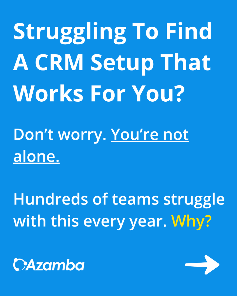 AzambaInc's tweet photo. A lot of teams struggle with CRM because they’ve never seen what a good setup actually looks like.

Their CRM providers only show the basics, so they don't realize what value can be provided.

Luckily, that's all about to change.

Stay tuned! 👀 https://t.co/A2ykIIeXgd