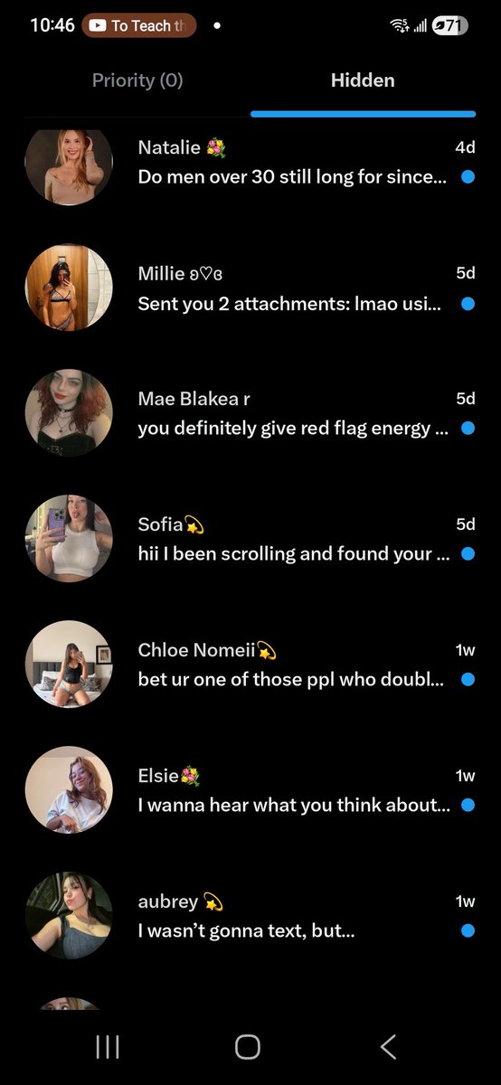 VoluptuousShark's tweet photo. Just a few of the i don't know how many random bots messaging me. I am honestly never on here, and when I interact is on my page or muro page. It's ridiculous xD "I wasn't going to talk but" ah yes ofc you wanted the shark lady. Mmhm. https://t.co/zmd2uoGKv3