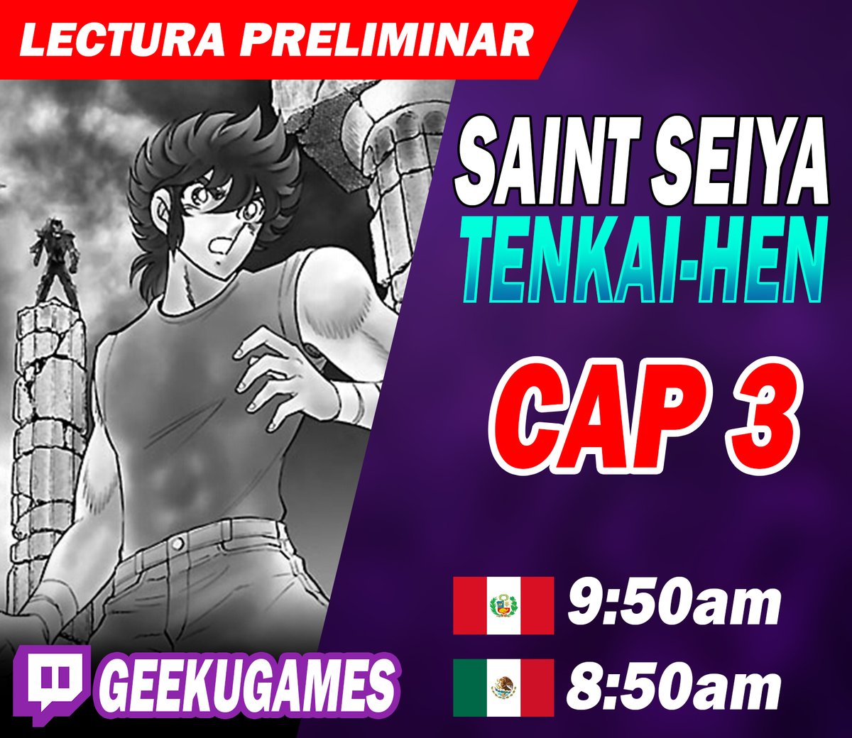 CesarinCool's tweet photo. 🔴LECTURA DE SAINT SEIYA TENKAI-HEN🔴
¡Muchachos! Hoy seguimos con las lecturas del Saint Seiya Tenkai-hen en el morado 😃
➡️ https://t.co/ZpfQqpXK77
Saludos
#saintseiya #seiya #knightsofthezodiac #kotz #loscaballerosdelzodiaco #masamikurumada #聖闘士星矢 #nextdimension #ssnextdimension #saintseiyanextdimension #saintseiyathen #tenkaihen #saintseiyatenkaihen @murielkawaii