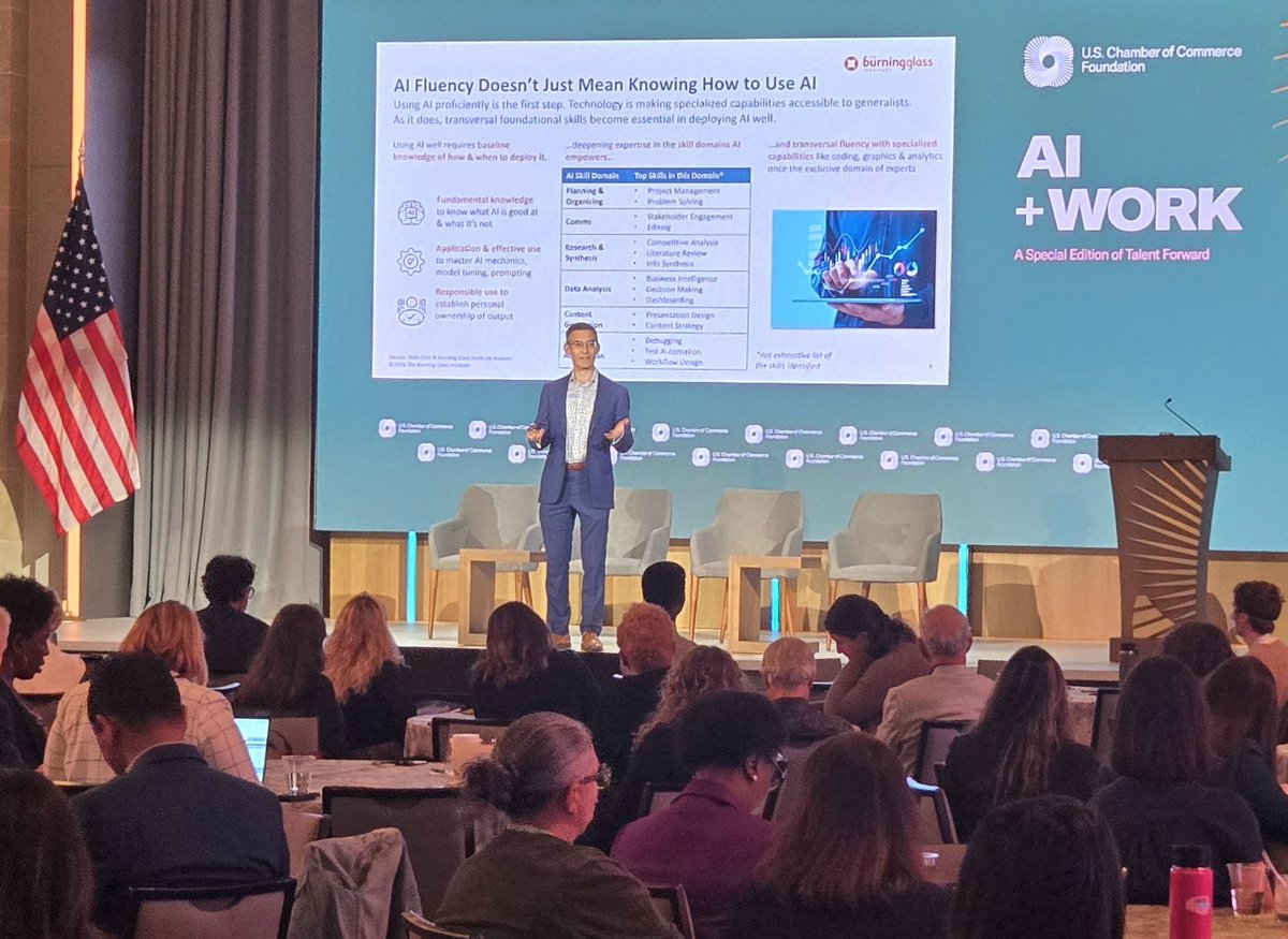 StateBizExecs's tweet photo. AI + Work. Brilliant presentation from @mattsigelman with @TheBGInstitute Thanks to @USChamber @USCCFoundation for exploring the impacts of #AI and future of #work #technology #business #industry https://t.co/HZFpvoUbtN