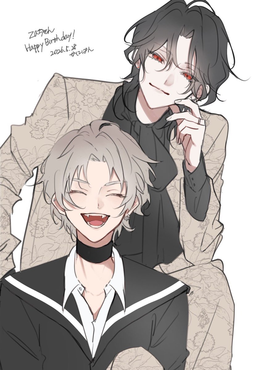 zarachan55's tweet photo. 零晃ハピバ絵ガチ最高なので見てね🍰(眠すぎてフライングおねだりした) https://t.co/zhKHZW20Yj
