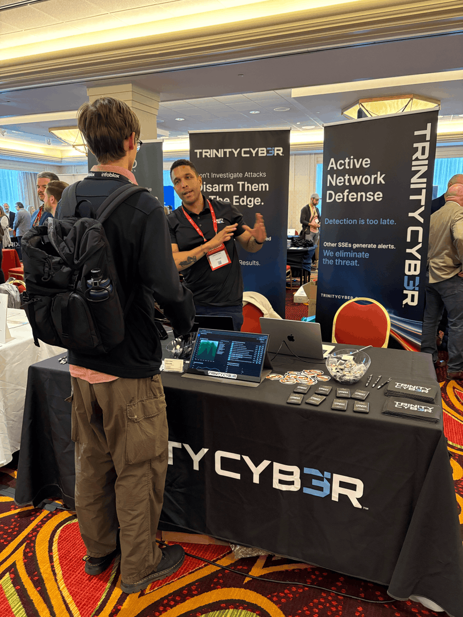 TrinityCyber's tweet photo. #FutureCon Pittsburgh showed up ready to talk about moving beyond reactive security models and moving to a more preemptive approach that stops threats before they reach the network. See the team in action 📸 https://t.co/6ptQsSLAb1