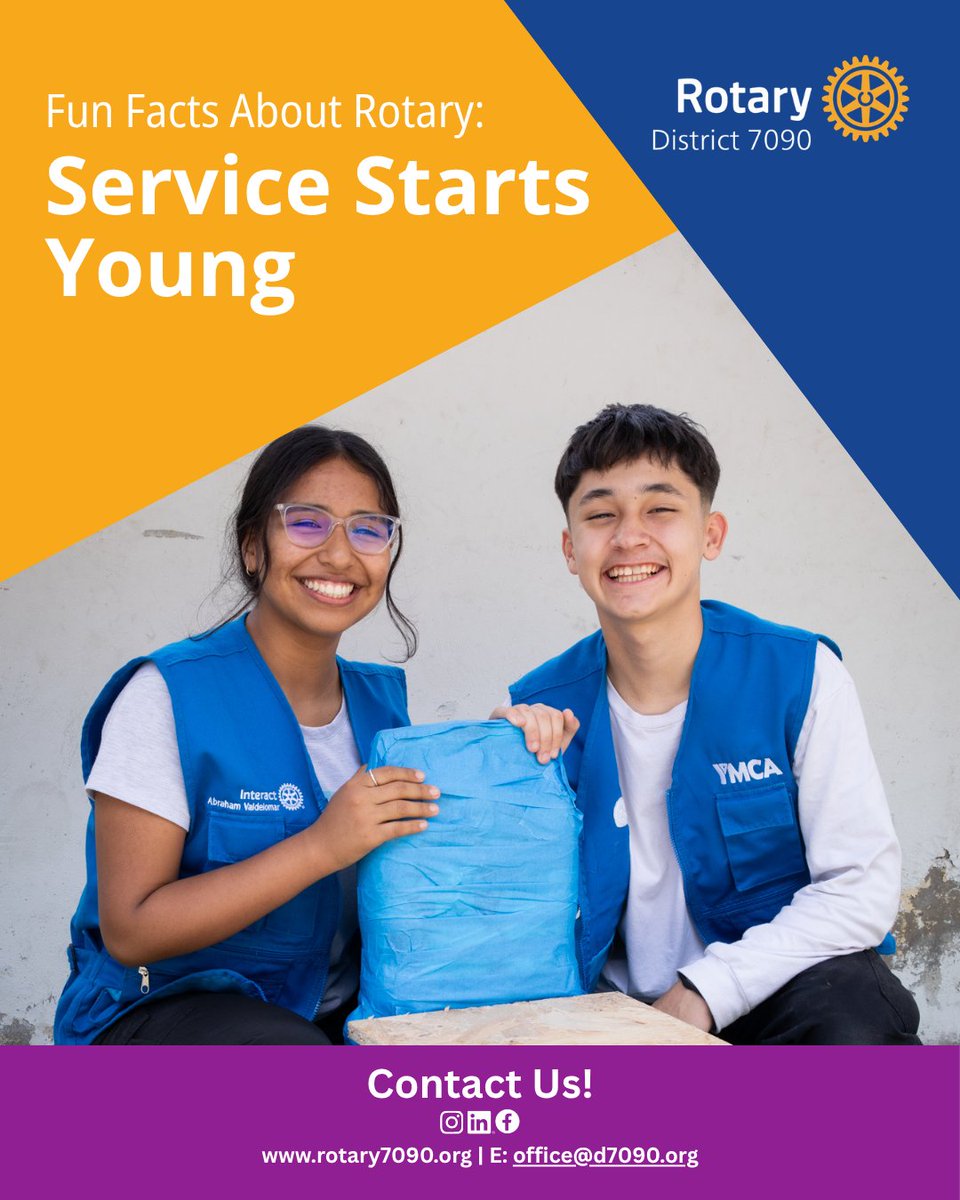 Rotary7090's tweet photo. Programs like Interact help students build leadership skills while making a positive impact from an early age.
•
Contact us today to learn how you can get involved.
 https://t.co/RPo0WuOre6
#YouthInAction  #Rotary7090 https://t.co/gJj9JO0zGz