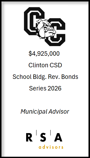 RSA_Advisors's tweet photo. RSA completed a successful bond sale today for Clinton County Schools. It was a pleasure working with the district and we look forward to future projects! https://t.co/AcDTFpSCkb