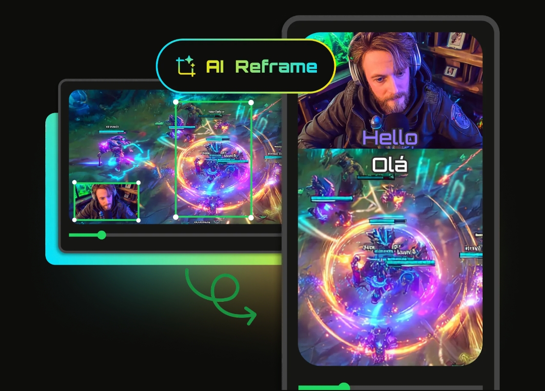 WayinVideo's tweet photo. Horizontal gameplay to vertical gold:
Upload to WayinVideo→ AI Reframe automatically puts your face cam on top, gameplay below, and keeps crosshair + action fully visible.
No more cut-off headshots or missing abilities. One click = platform-ready Shorts. https://t.co/uXrcJXrK9R