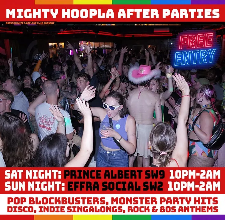 brixtonbuzz's tweet photo. MEGAPOP! Here’s where you’ll find the best Mighty Hoopla after parties in Brixton this weekend

https://t.co/9YF9SOp4Se https://t.co/2n2OVmxolI