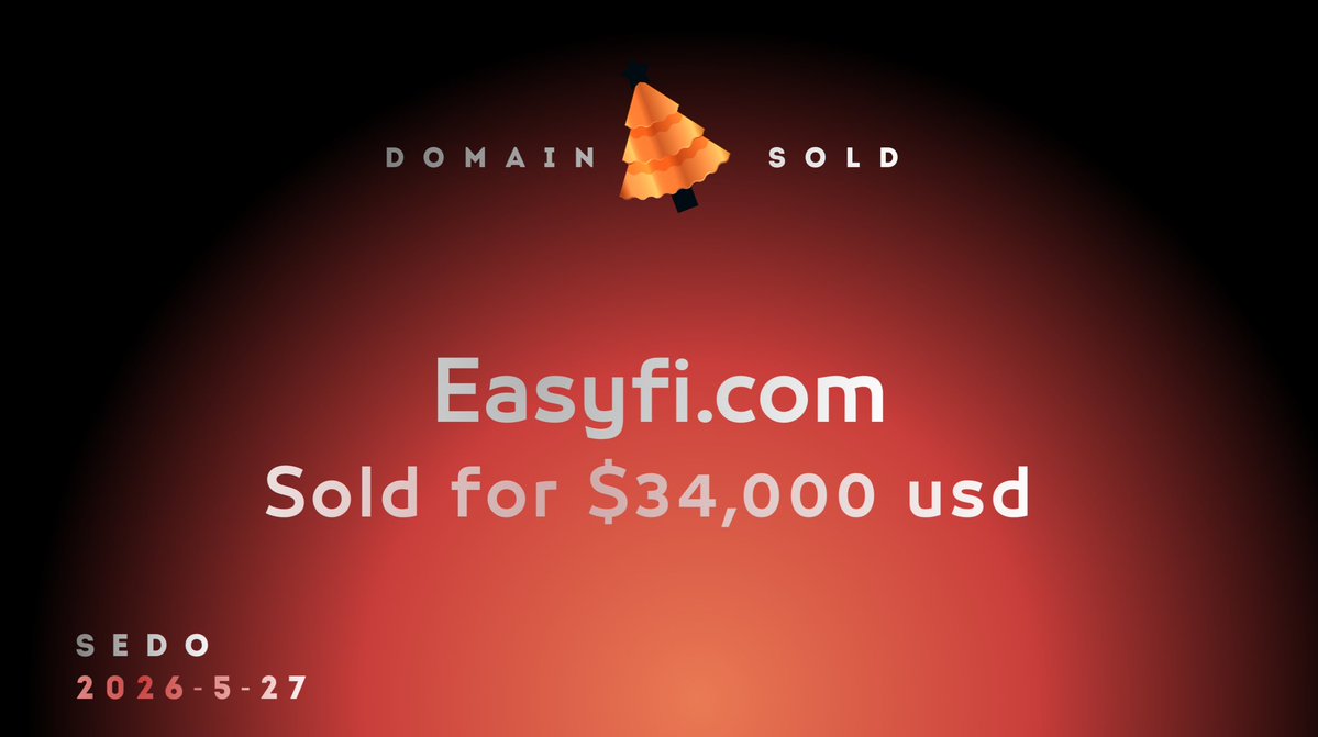 thedraii's tweet photo. Easyfi․com Sold for $34,000 usd on #Sedo https://t.co/byo1Z9rpbM
