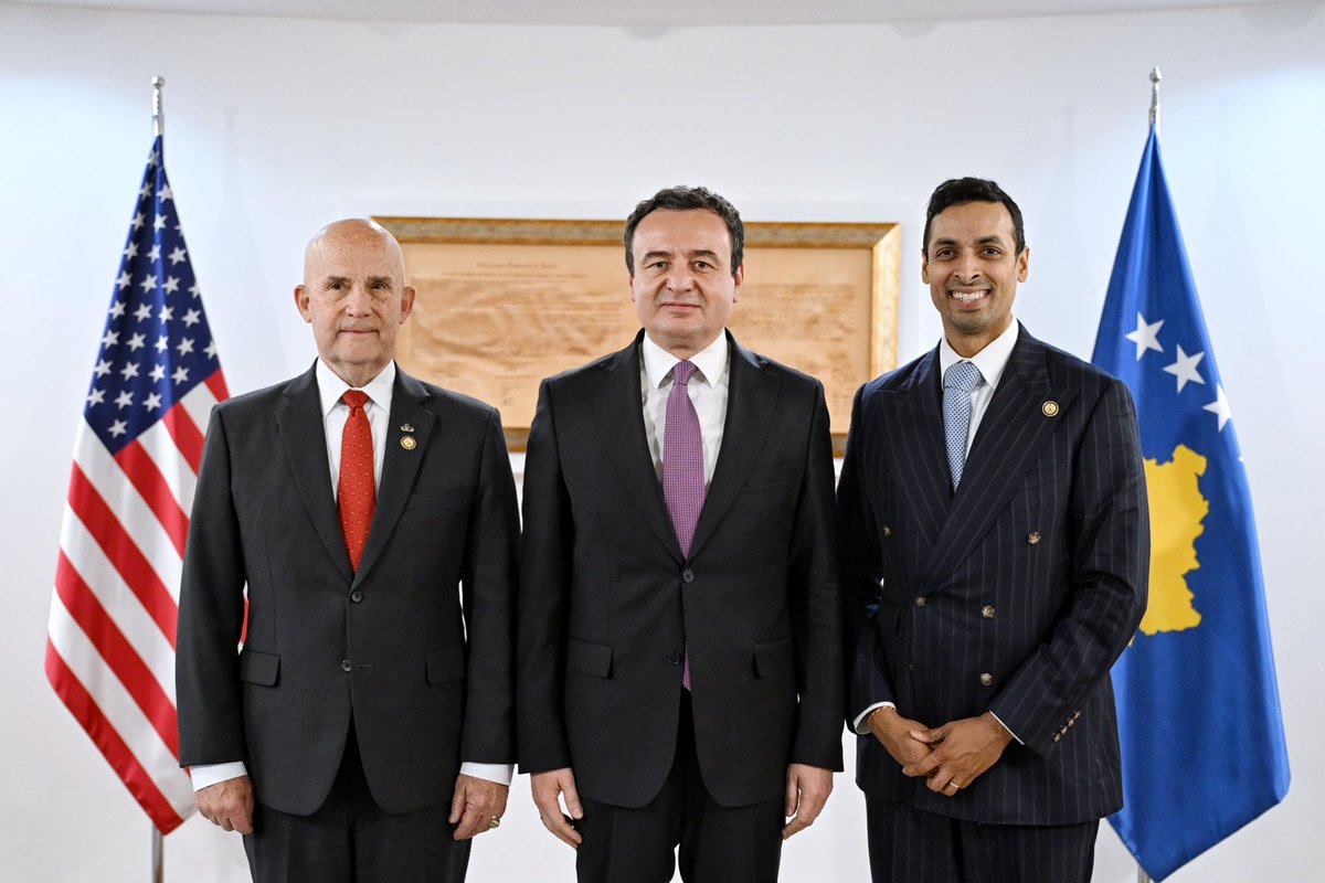 albinkurti's tweet photo. A pleasure to host the bipartisan delegation of Congressmen @RepKeithSelf and @RepSuhas in Prishtina today. I thanked them for their strong support for Kosova’s accession to NATO, specifically through House Resolutions 1246 and 1250, as well as for their continued support for security and prosperity in the region. I also discussed Kosova’s investment in defense, alongside increased investment in the private sector, stronger economic ties with the United States in the field of technology and trade, as well as ambitious plans for education reform and more.

We also spoke about minority rights, where I emphasized that there must be a comparable standard of minority rights across all Western Balkan countries. The United States remains an indispensable partner to Kosova, and we look forward to ever-growing ties.