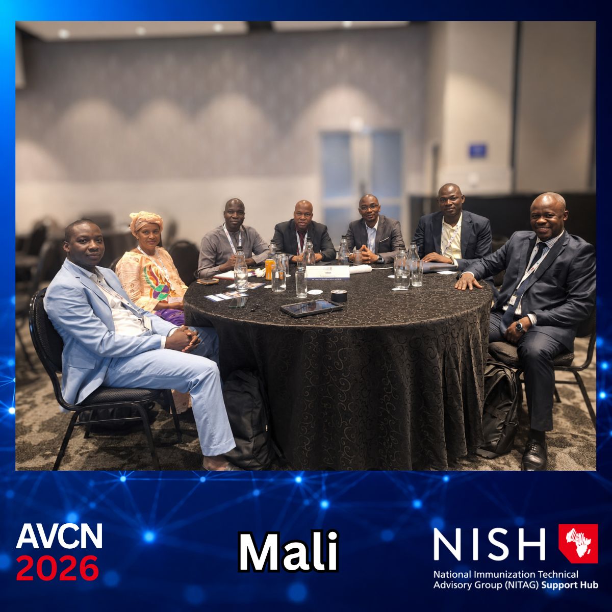VACFA1's tweet photo. Welcoming the Mali National Immunization Technical Advisory Group (NITAG) team to #AVCN2026 #NITAG  #EvidenceBasedPolicy #GlobalHealth #AfricaHealth #PublicHealth #Vaccinology https://t.co/Weo3aAqTUU