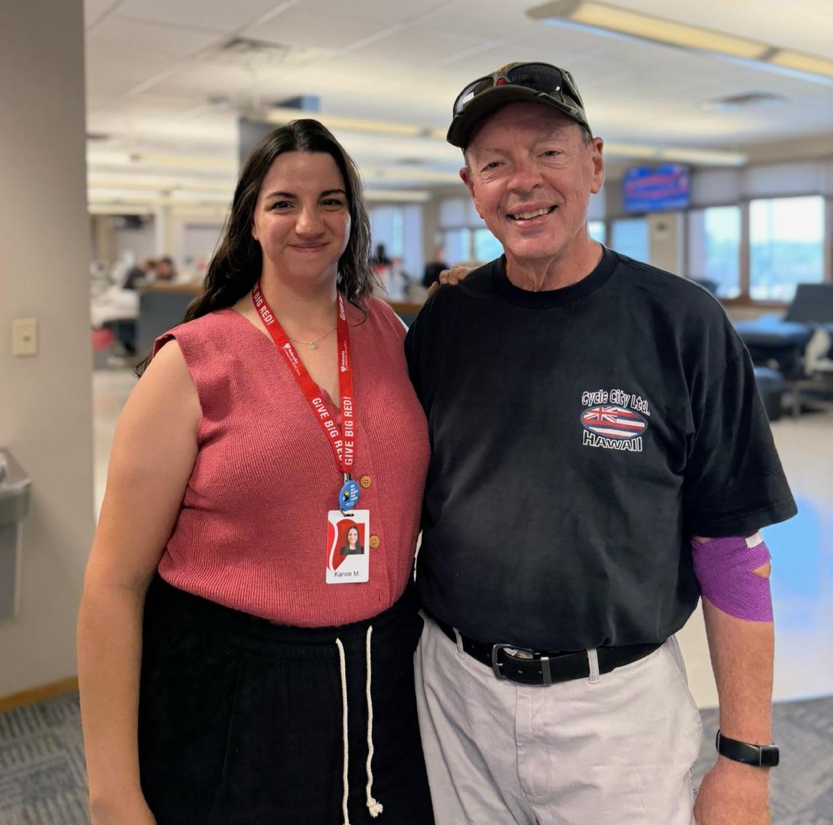 NEBloodBank's tweet photo. As an employee, Karole is deeply aware of the constant need for blood. When she heard there was a #bloodemergency, she called in the infantry! Karole recruited her retired Army dad, Bruce, to step up and save lives. His willingness to serve didn’t end with his military career. https://t.co/ungTzOvcMc